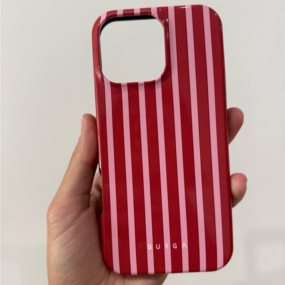 BURGA Red & Pink Striped Slim Protective Phone Case